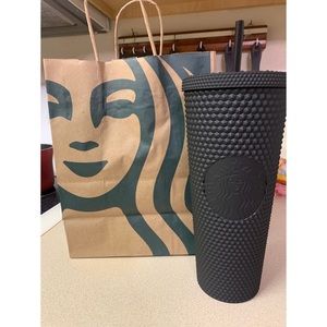 Starbucks black matte studded tumbler